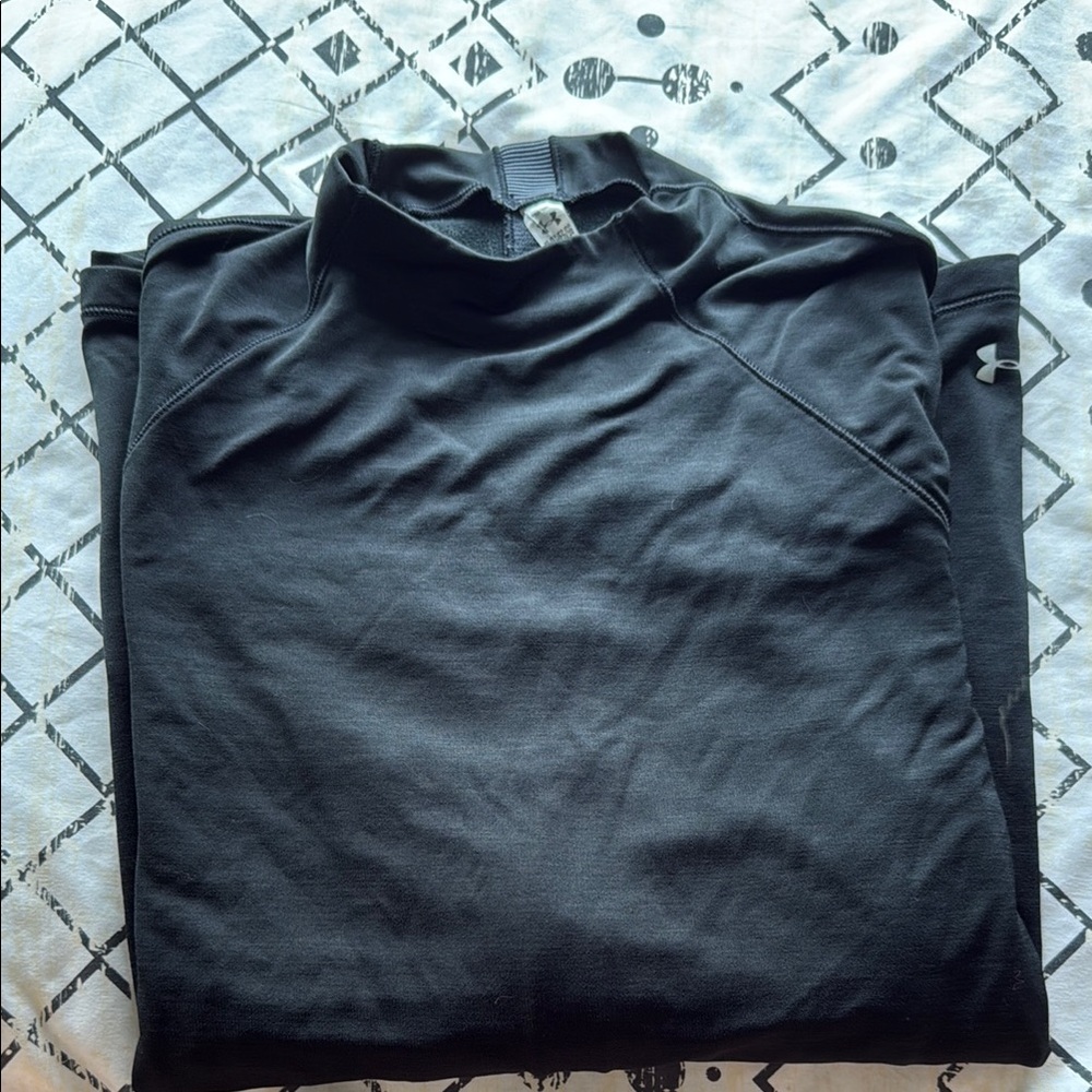 Cold Gear Fitted Under Armour Black Long Sleeve Mock Neck
